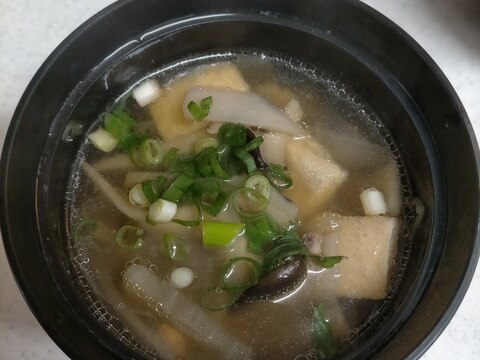 麺つゆで大根たっぷりひき肉豚汁